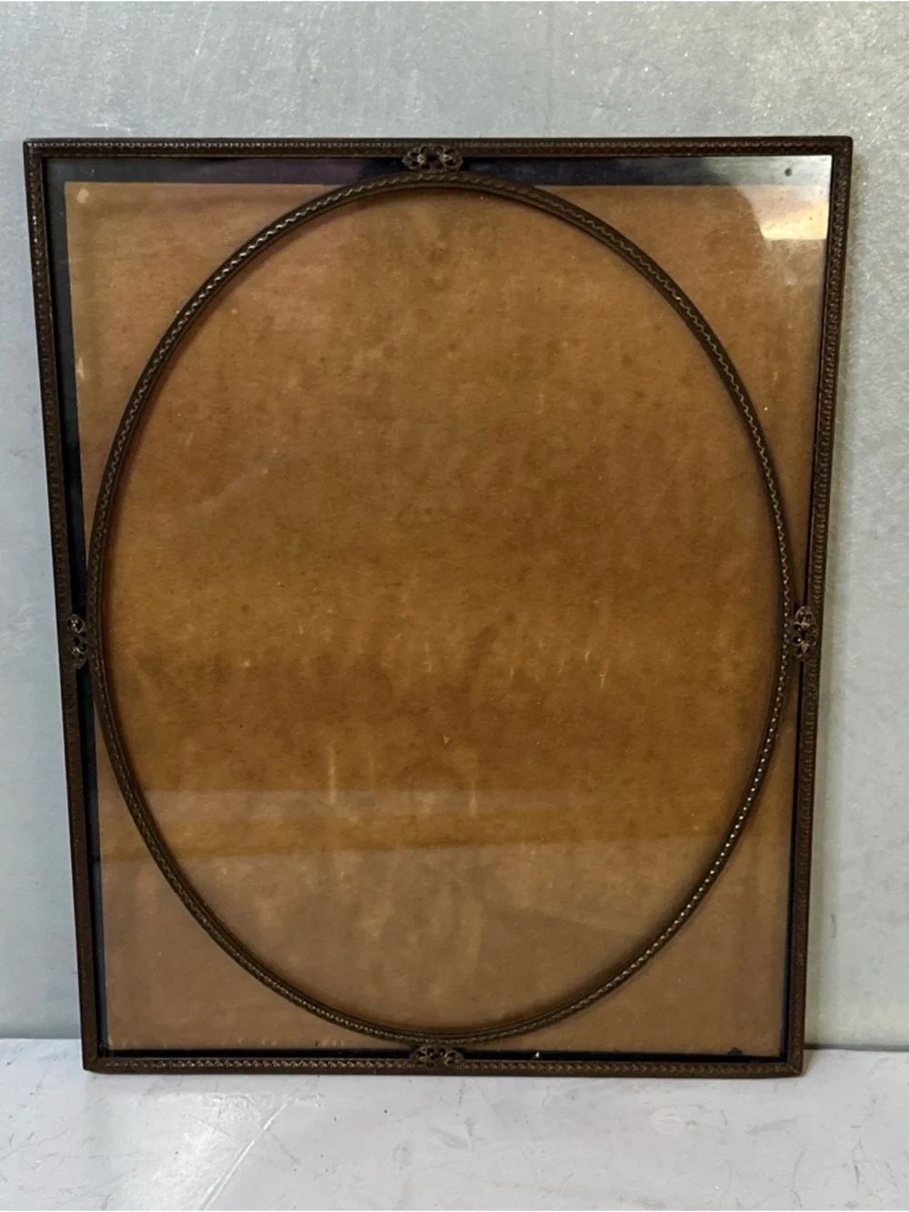 ANTIQUE BRONZE OVAL ORNATE PICTURE FRAME FITS 8X10